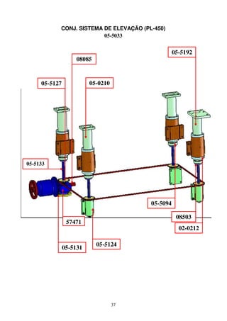 CONJ. SISTEMA DE ELEVAÇÃO (PL-450)
                         05-5033


                                                  05-5192
                    08085


     05-5127             05-0210




05-5133




                                        05-5094

                                                   08503
                57471
                                                    02-0212

                            05-5124
               05-5131




                                   37
 