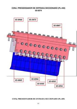 CONJ. PRESSIONADOR DE ENTRADA SECCIONADO (PL-450)
                     05-5074




   05-0960      05-5075

                                        05-0807




                  05-0504
   05-0805
                                    05-0503
                          05-0505
                                              05-0501




CONJ. PRESSIONADOR DE ENTRADA SECCIONADO (PL-450)

                          61
 