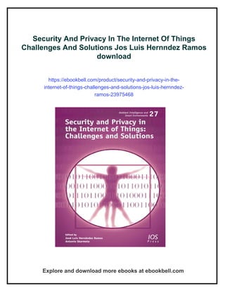 Security And Privacy In The Internet Of Things Challenges And Solutions ...