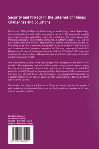 Security And Privacy In The Internet Of Things Challenges And Solutions ...