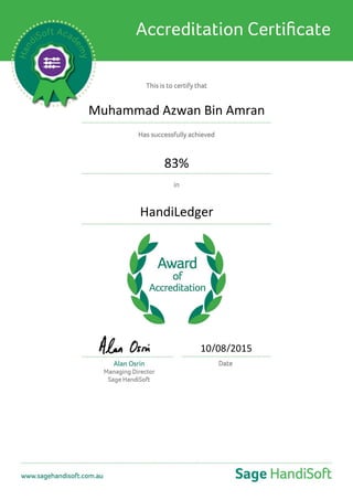 Muhammad Azwan Bin Amran
83%
HandiLedger
10/08/2015
 