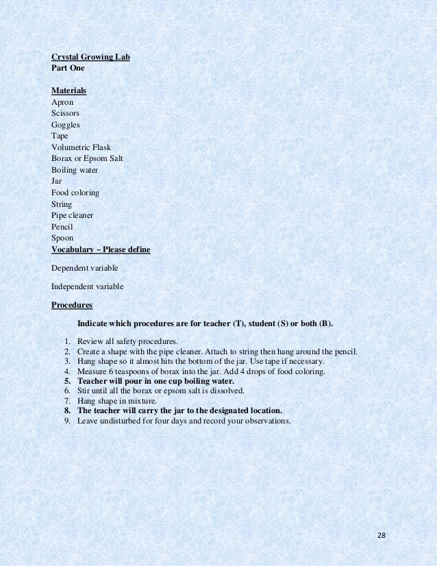 growing sugar crystals research paper