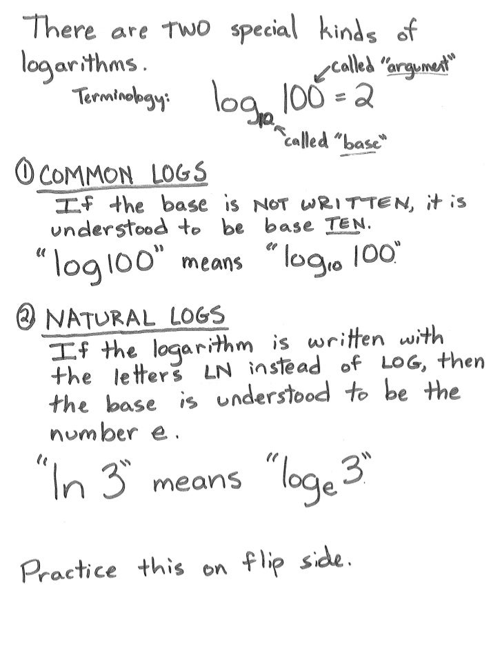 Explanation of Common and Natural Logs
