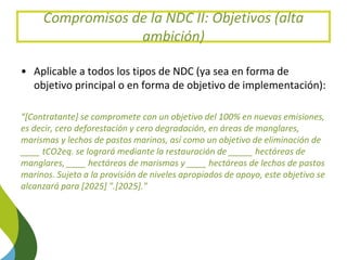Enhancing NDC Targets: Blue Carbon Options Mejorar los objetivos de carbono azul
