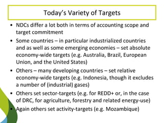 www.silvestrum.com
Today’s Variety of Targets
• NDCs differ a lot both in terms of accounting scope and
target commitment
...