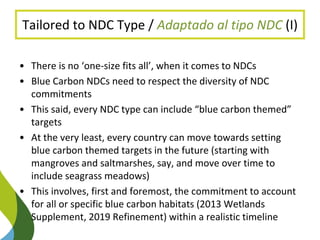 Enhancing NDC Targets: Blue Carbon Options Mejorar los objetivos de carbono azul
