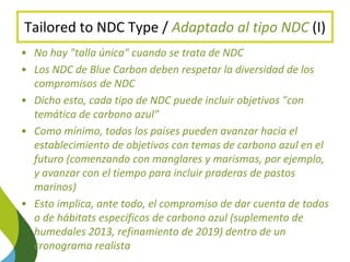 Enhancing NDC Targets: Blue Carbon Options Mejorar los objetivos de carbono azul