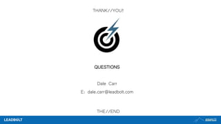 THANK//YOU!
QUESTIONS
Dale Carr
E: dale.carr@leadbolt.com
THE//END
 