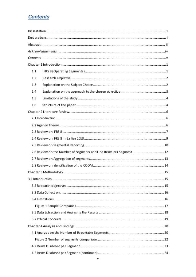 Dissertation on ifrs