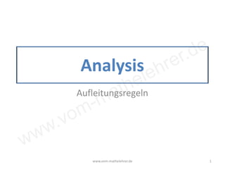 www.vom-mathelehrer.de
Analysis
Aufleitungsregeln
www.vom-mathelehrer.de 1
 