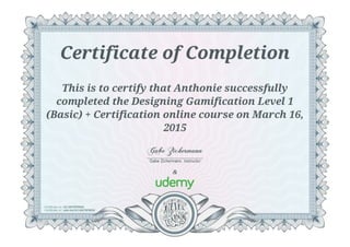 Gamification Certificate