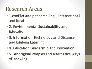 Academic Framework1. Interdisciplinary Applied  Research2. Blended Learning:  Residencies and Online Classes3. Intensive Teaching4. Distance Supervision5. Faculty – Core faculty, adjunct professors/professors under contract