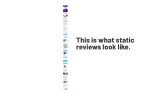 This is what static
reviews look like.
 