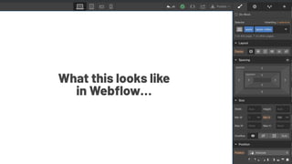What this looks like
in Webﬂow…
 