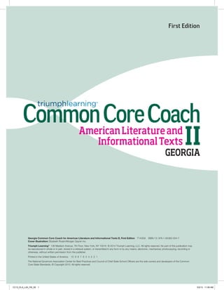 Georgia Common Core Coach, CCGPS Edition, American Literature, Level II ...