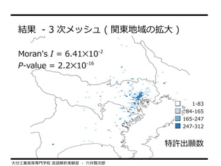Y - 3 Υå ( v|Β )

 Moran's I = 6.41?10-2
 P-value = 2.2?10-16



                                  1-83
                                84-165
                               165-247
                               247-312


                             S

ֹIߵȌTѧУ ZgY - Ѩt
 