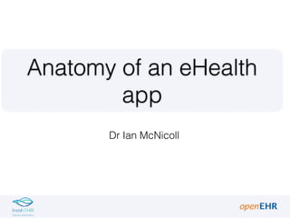 Dr Ian McNicoll
Anatomy of an eHealth
app
 