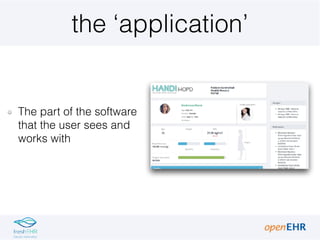 the ‘application’
The part of the software
that the user sees and
works with
 