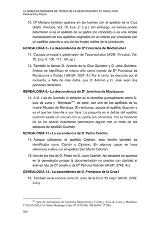 APENDICE A Las genealogías de las familias de la nobleza indígena de ...