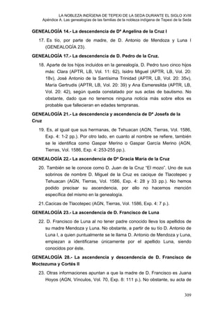 APENDICE A Las genealogías de las familias de la nobleza indígena de ...