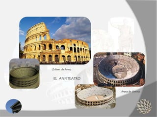 EL ANFITEATRO
Arena de Verona
Coliseo de Roma
 