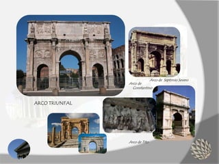 ARCO TRIUNFAL
Arco de
Constantino
Arco de Septimio Severo
Arco de Tito
 