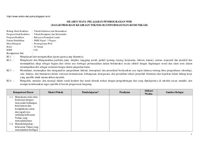 11b Silabus Pemrograman Web Sem Dua Kur 2013