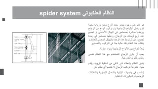 ‫هو‬
‫قائم‬
‫على‬
‫وجود‬
‫شنابر‬
‫بعدد‬
‫أذرع‬
‫عين‬ُ‫م‬
‫وايا‬َ‫وز‬
ُ‫م‬
‫عينة‬
‫َقوم‬‫ت‬
‫مل‬َ‫ح‬‫ب‬
‫األلواح‬
‫جاجية‬ُ‫الز‬
‫يتم‬
‫تركيب‬
‫ألواح‬
‫من‬
‫الزجاج‬
‫وربطها‬
‫مباشرة‬
‫بمسمامير‬
‫في‬
‫الهيكل‬
‫األساسي‬
‫أو‬
‫تج‬
‫ميع‬
‫عدد‬
‫أربع‬
‫لوحات‬
‫من‬
‫الزجاج‬
‫وربطها‬
‫بمسامير‬
‫في‬
‫وحدة‬
‫تجميع‬
‫ومن‬
‫ثم‬
‫تربط‬
‫هذه‬
‫الوحدة‬
‫بالهيكل‬
‫المعدني‬
‫لل‬
‫حائط‬
‫و‬
‫يتطلب‬
‫هذا‬
‫النظام‬
‫دقة‬
‫عالية‬
‫ًا‬‫د‬‫ج‬
‫في‬
‫التركيب‬
‫والت‬
‫صنيع‬
.
‫ُمأل‬‫ي‬
‫الفراغ‬
‫بين‬
‫األلواح‬
‫جاجية‬ُ‫الز‬
‫مواد‬ِ‫ب‬
‫عازلة‬
.
‫يجب‬
‫أن‬
‫يكون‬
‫جاج‬ُ‫الز‬
‫ستخدم‬ُ‫م‬‫ال‬
‫مع‬
‫هذا‬
‫ظام‬ِ‫ن‬‫ال‬
‫ق‬ُ‫م‬
‫سى‬
‫قاوم‬ُ‫م‬‫و‬
‫وى‬ُ‫ق‬‫لل‬
‫الخارجية‬
.
‫يتميز‬
‫النظام‬
‫بإعطاء‬
‫قدر‬
‫كافي‬
‫من‬
‫شفافية‬
‫الرؤية‬
‫و‬
‫ُقدم‬‫ي‬
‫حلول‬
‫تنوعة‬ُ‫م‬
‫لتركيب‬
‫جاج‬ُ‫الز‬
‫ال‬
‫ُقدمها‬‫ي‬
‫أي‬
‫ظ‬ِ‫ن‬
‫ام‬
‫أخر‬
.
‫ُستخدم‬‫ي‬
‫في‬
‫واجهات‬
‫األبنية‬
‫حال‬َ‫م‬‫وال‬
‫التجارية‬
‫وال‬
‫مظالت‬
‫جاجية‬ُ‫الز‬
‫والديكورات‬
‫الداخلية‬
.
spider system ‫العنكبوتي‬ ‫النظام‬
 