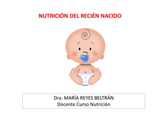 NUTRICIÓN DEL RECIÉN NACIDO 
Dra. MARÍA REYES BELTRÁN 
Docente Curso Nutrición 
 