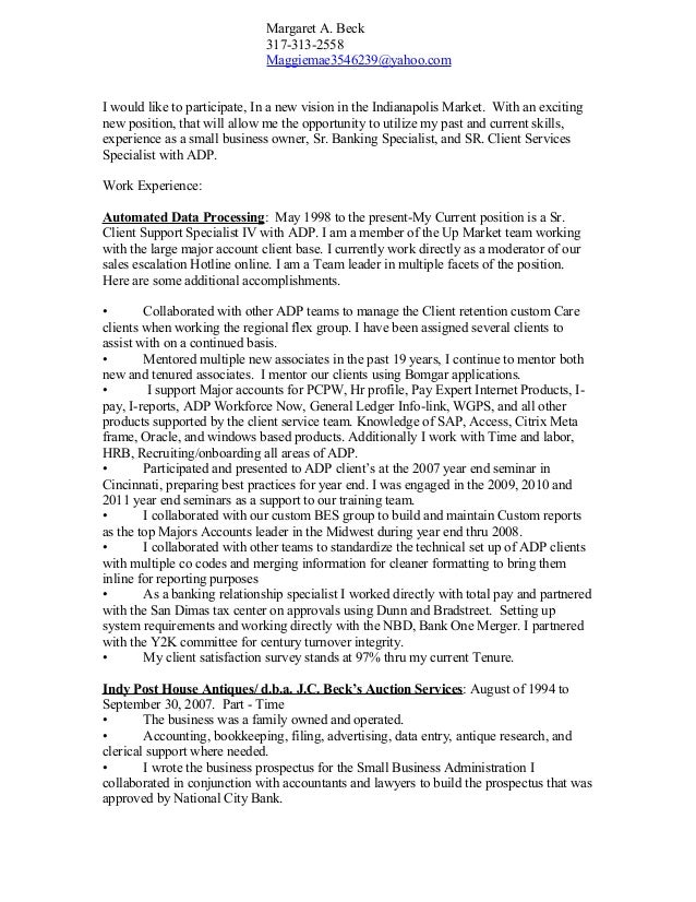 margaret beck current resume family business resumes
