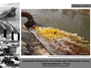 Poluição aquática




                        http://cdn.coastalcare.org/wp-content/uploads/2011/09/china-water-pollution-jiangsu-plant.jpg



Catástrofes diretamente provocadas pela intervenção humana
                  Ciências Naturais – 8º ano
                  Maria João Drumond / janeiro 2012
 