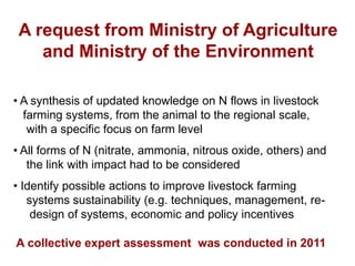 A collective expert assessment was conducted in 2011
A request from Ministry of Agriculture
and Ministry of the Environmen...