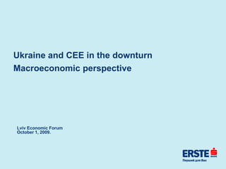 Ukraine and CEE in the downturn
Macroeconomic perspective




Lviv Economic Forum
October 1, 2009.
 