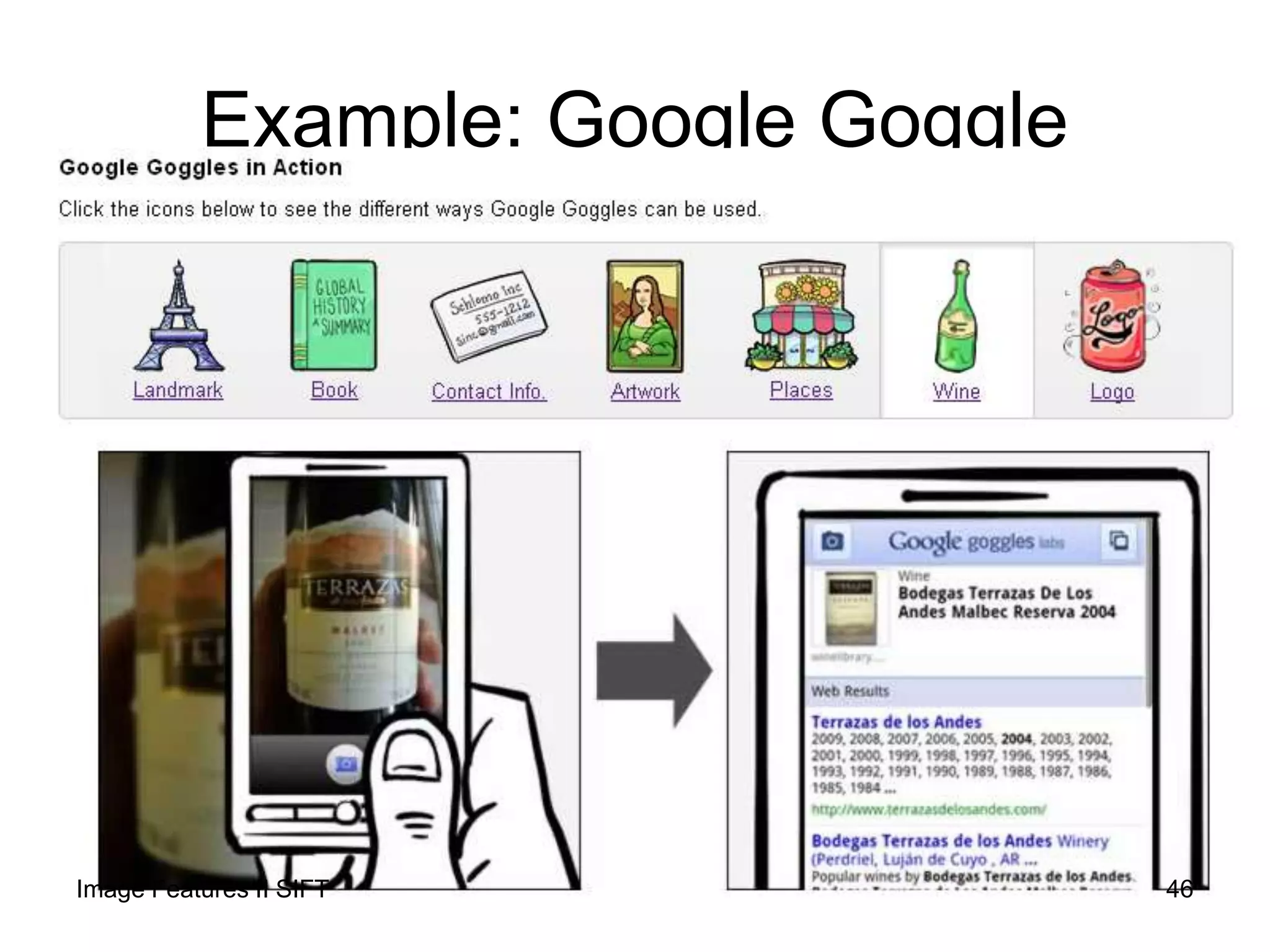 Example: Google Goggle
46Image Features II SIFT
 