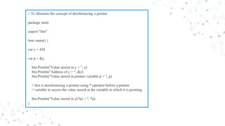 Pointers in C and GO presentation explaination | PDF