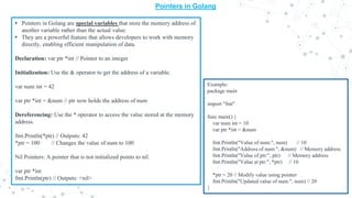 Pointers in C and GO presentation explaination | PDF