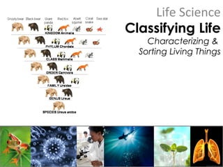 Life Science
Classifying Life
Characterizing &
Sorting Living Things
 