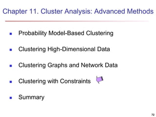 Chapter 11. Cluster Analysis: Advanced Methods 
 Probability Model-Based Clustering 
 Clustering High-Dimensional Data 
...
