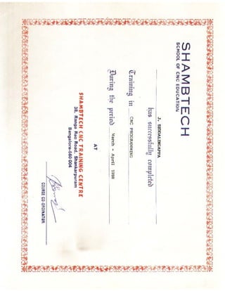 11 cnc training certificate