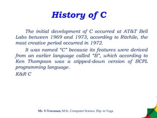 C, Objective C & C++ History | PPT