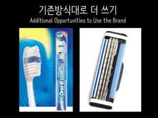 기존방식대로 더 쓰기
Additional Opportunities to Use the Brand
 