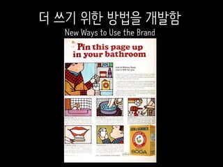 더 쓰기 위한 방법을 개발함
New Ways to Use the Brand
 