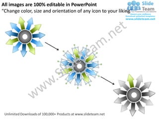 11 components diverging arrow process diagram circular flow layout ...