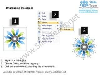 11 components diverging arrow process diagram circular flow layout ...