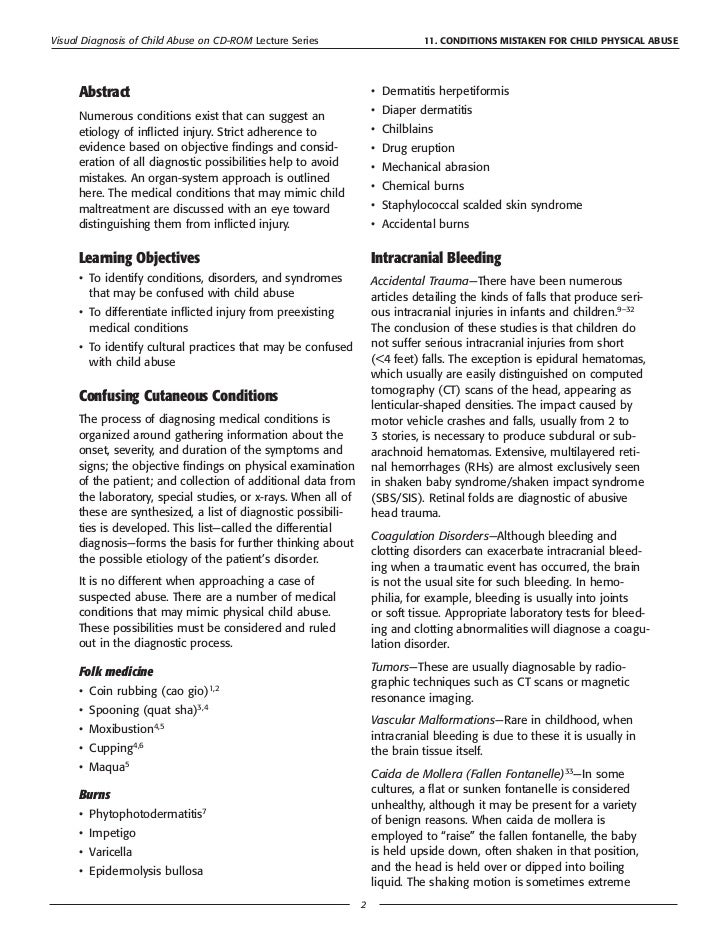 11 Conditions Mistaken For Child Abuse