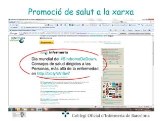 Promoció de salut a la xarxa Dia mundial del  #SíndromeDeDown . Consejos de salud dirigidos a las Personas, más allá de la enfermedad en  http://bit.ly/cVt6w7 