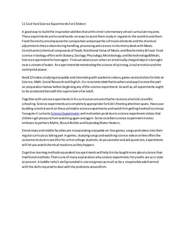 11 cool yard science experiments for children