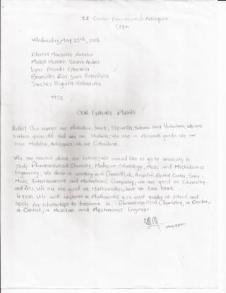 THE FUTURE IS IN OUR HANDS11CQ'S DRAFTS