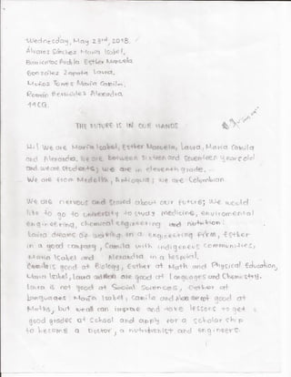 THE FUTURE IS IN OUR HANDS11CQ'S DRAFTS