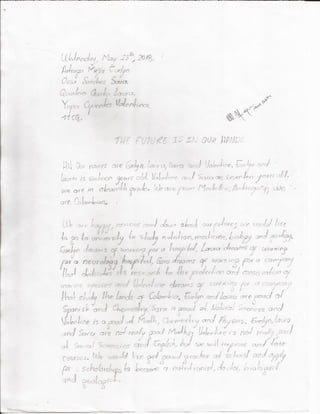 THE FUTURE IS IN OUR HANDS11CQ'S DRAFTS